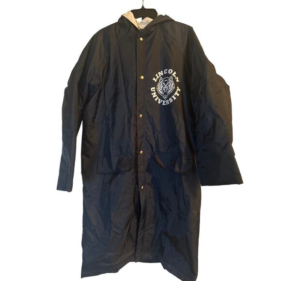 EUC StylePlus Lincoln University Waterproof Jacket Hooded Pockets Zipper Size L - Picture 1 of 8